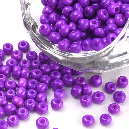 Baking Paint 8/0 Glass Seed Beads SEED-Q025-3mm-L29-1