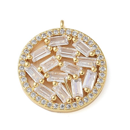 Brass Micro Pave Cubic Zirconia Pendants KK-C086-01G-1