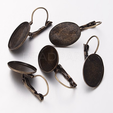 Antique Bronze Brass Leverback Earring Findings X-KK-H170-AB-1