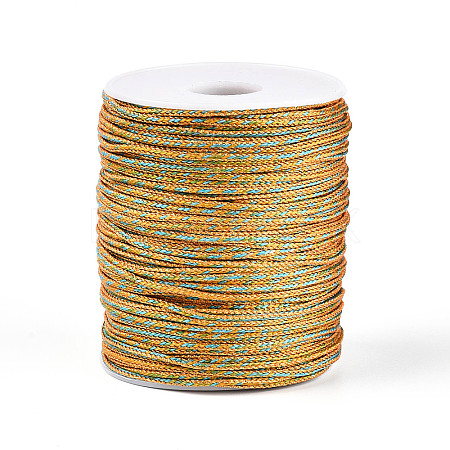 100M Segment Dyed Round Nylon & PET & Polyester Metallic Braided Cord OCOR-N009-01B-1