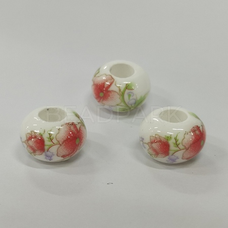 Handmade Porcelain European Beads PORC-TAC0004-03C-1