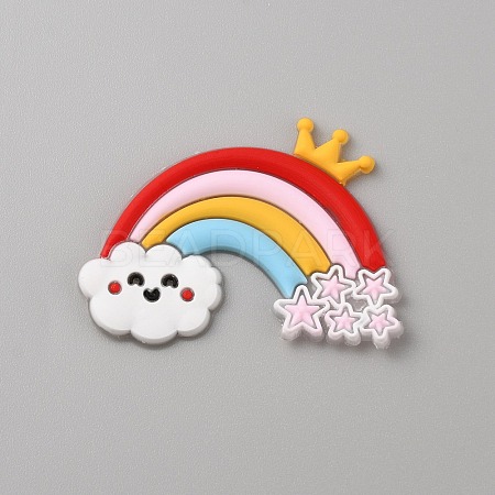 PVC Plastic Cabochons SIL-WH0019-15B-1