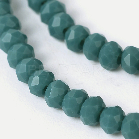Imitation Jade Glass Faceted Rondelle Beads Strands GLAA-A024A-10-1