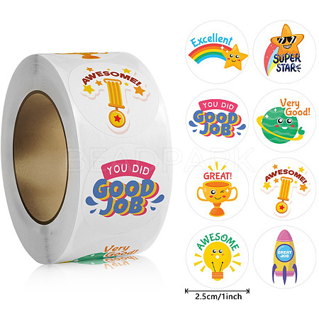 500 Paste Paper Self-Adhesive Stickers AJEW-S085-01F-1