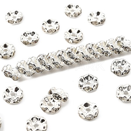 Brass Rhinestone Spacer Beads RSB06C14-1