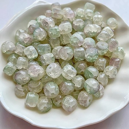 Transparent Crackle Glass Beads Strand GLAA-D012-01D-1