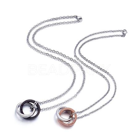 Fashewelry Stainless Steel Pendant Necklaces NJEW-FW0001-01M-1