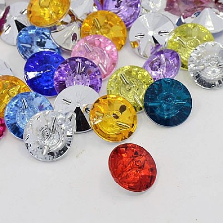 Acrylic Rhinestone Buttons BUTT-J001-M-1