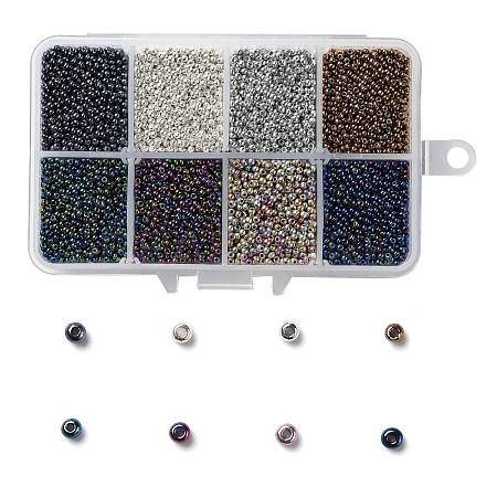 200G 8 Colors 12/0 Grade A Round Glass Seed Beads SEED-JP0010-11-2mm-1