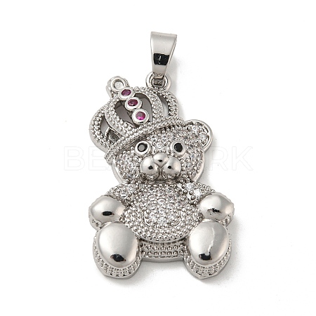 Brass Micro Pave Cubic Zirconia Pendants KK-P250-25P-1