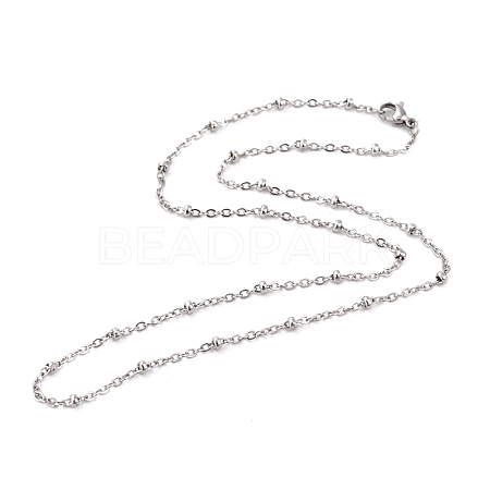 Tarnish Resistant 304 Stainless Steel Cable Chain Necklaces STAS-O053-29P-1