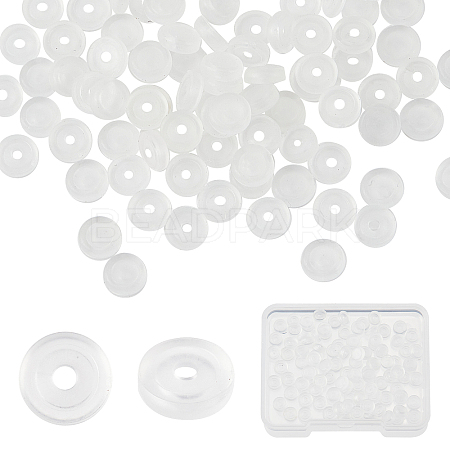 SUNNYCLUE 100Pcs Comfort Silicone Pads for Screw Back Clip on Earrings FIND-SC0003-18-1