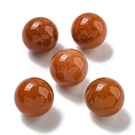 Natural Red Aventurine Round Ball Figurines Statues for Home Office Desktop Decoration G-P532-02A-07-1