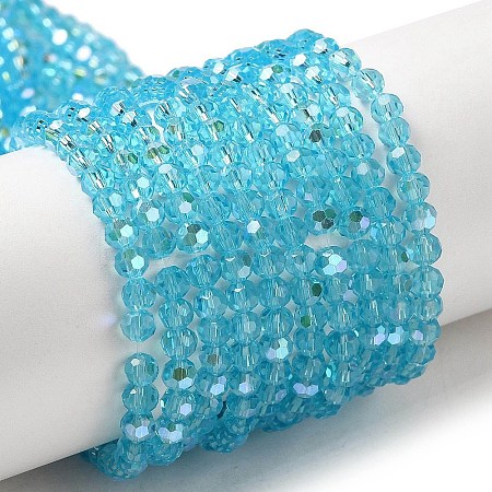 Electroplate Transparent Glass Beads Strands EGLA-A035-T3mm-L08-1
