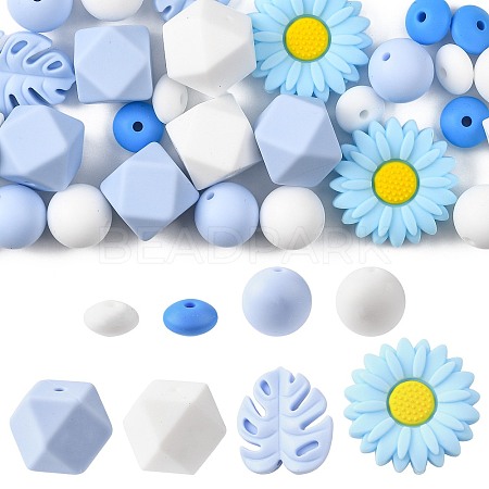 30Pcs Food Grade Eco-Friendly Silicone Beads SIL-FS0001-26A-1