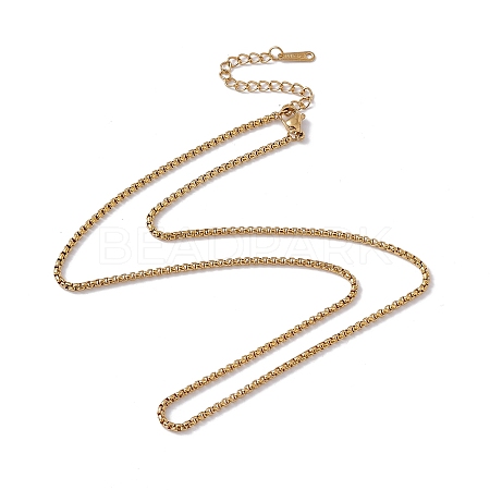 201 Stainless Steel Box Chain Necklace for Men Women NJEW-P268-A28-2X5-1