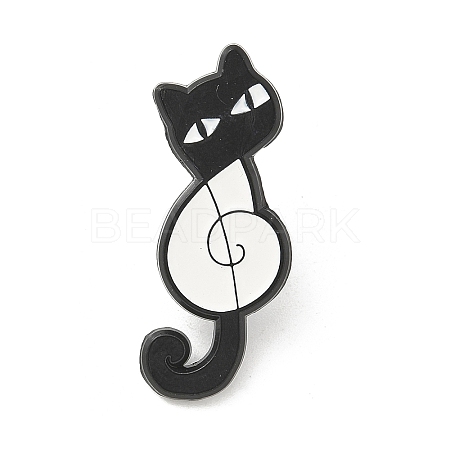 Cat with Musical Note Enamel Pins JEWB-Q008-03B-1