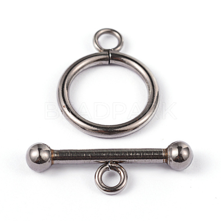 304 Stainless Steel Ring Toggle Clasps X-STAS-L176-13P-1