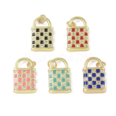 Brass Micro Pave Cubic Zirconia Pendants KK-P266-13G-1