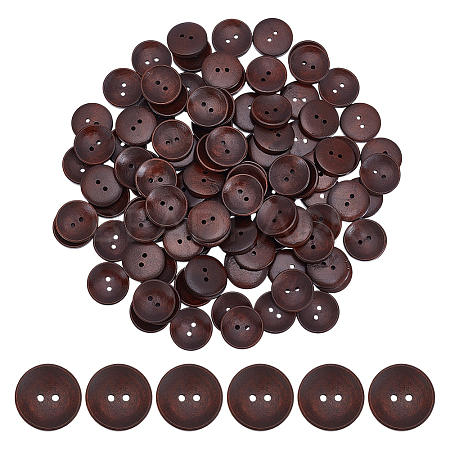 100Pcs Wood Buttons BUTT-GO0001-11-1
