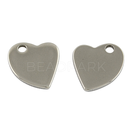 Tarnish Resistant 304 Stainless Steel Heart Stamping Blank Tag Charms STAS-S028-01-1