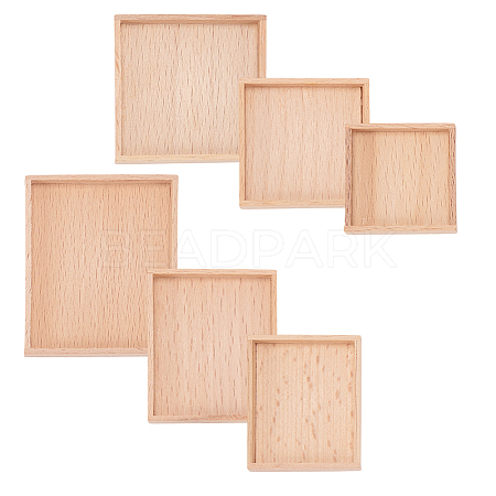 6Pcs 6 Styles Wood Jewelry Plate DOLL-GA0001-34-1