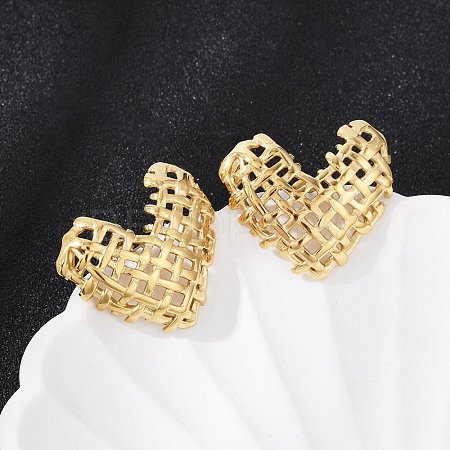 304 Stainless Steel Stud Earrings EJEW-G423-23G-1