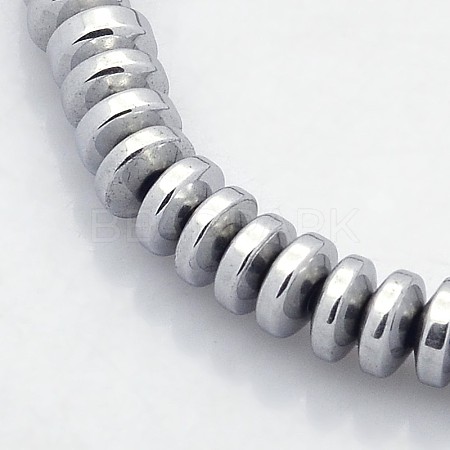 Electroplate Non-magnetic Synthetic Hematite Rondelle Beads Strands G-J216B-08-1