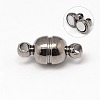 Round Brass Magnetic Clasps with Loops KK-D331-B-NF-1