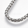 304 Stainless Steel Box chain Necklaces NJEW-F242-13P-C-2