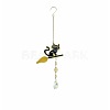 Halloween Cat Alloy & Iron & Eanmel Wind Chime PW-WGEB75E-02-1