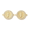 Rack Plating Brass Cubic Zirconia Saint Benedict Connector Charm KK-C084-01E-G-1