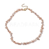 Natural Sunstone Chip Beaded Necklace NJEW-JN04616-05-4