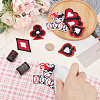 10Pcs 5 Style Playing Card Theme Embroidered Polyester Cloth Patches PATC-FG0001-43-3