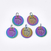 Rainbow Color Ion Plating(IP) 201 Stainless Steel Charms STAS-Q201-JN166-6-3