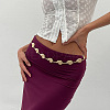 Summer Iron Conch Link Chain Waist Belly Chains for Women AJEW-G067-01G-1