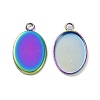 Ion Plating(IP) 304 Stainless Steel Pendant Cabochon Settings STAS-H383-12M-2