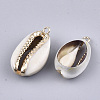 Electroplate Cowrie Shell Pendants SSHEL-T007-07-2