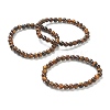 Natural Tiger Eye Beaded Stretch Bracelets BJEW-D446-B-32-1