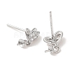 Rhodium Plated 925 Sterling Silver Stud Earring Findings STER-M114-16P-2