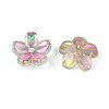 Transparent Electroplate Glass Bead Caps EGLA-N015-01D-2