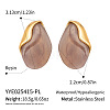 Oval 304 Stainless Steel & Resin Stud Earrings QS3167-3-1
