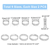 Unicraftale 18Pcs 9 Size 201 Stainless Steel Grooved Finger Ring for Men Women STAS-UN0045-60B-P-3