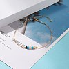 Natural Dyed Malaysia Jade Link Anklets for Women AJEW-AN00474-03-2