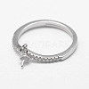 Rhodium Plated 925 Sterling Silver Finger Ring Components STER-F026-84P-2