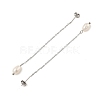 Natural Pearl Beaded Ear Thread EJEW-P219-16P-6