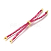 Braided Cotton Cord Slider Bracelet Making MAK-R001-01G-03-2