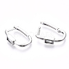 Brass Micro Pave Clear Cubic Zirconia Huggie Hoop Earring EJEW-T046-15P-NF-5
