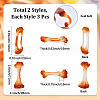 6Pcs 2 Styles PVC Model Food Bone Display Decoration AJEW-SC0004-17-2