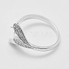 Adjustable Rhodium Plated 925 Sterling Silver Cuff Rings STER-K038-017P-3